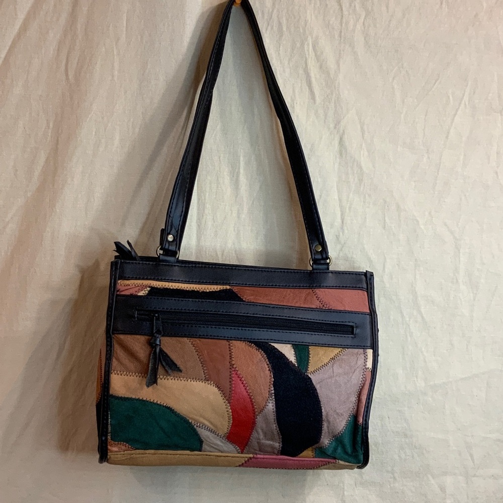 Vintage Multicolor Leather Patchwork Purse